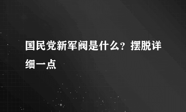 国民党新军阀是什么？摆脱详细一点