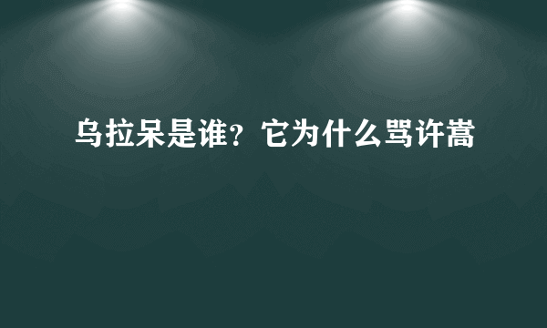 乌拉呆是谁？它为什么骂许嵩