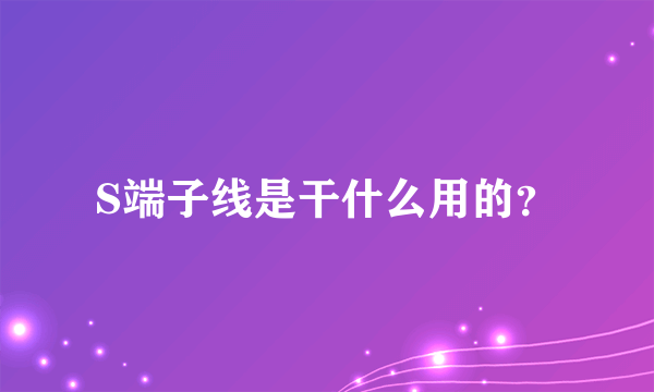 S端子线是干什么用的？