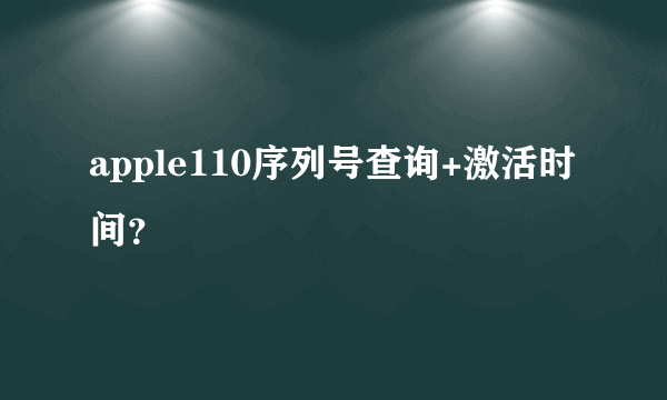 apple110序列号查询+激活时间？