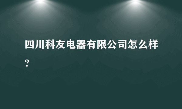 四川科友电器有限公司怎么样？