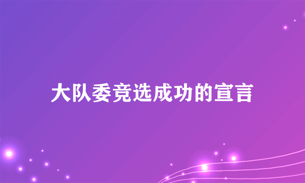 大队委竞选成功的宣言