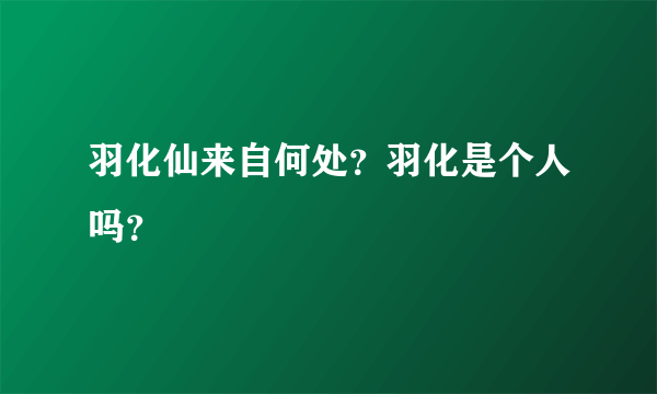 羽化仙来自何处？羽化是个人吗？