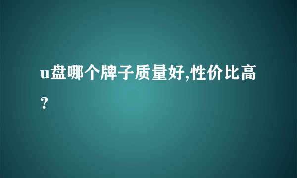 u盘哪个牌子质量好,性价比高？