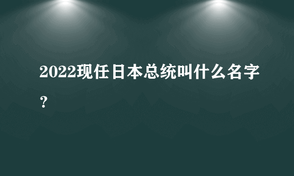 2022现任日本总统叫什么名字？