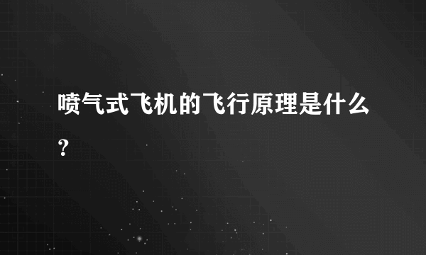 喷气式飞机的飞行原理是什么？