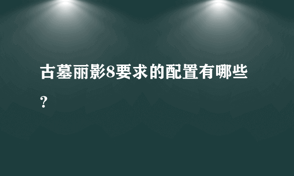 古墓丽影8要求的配置有哪些？