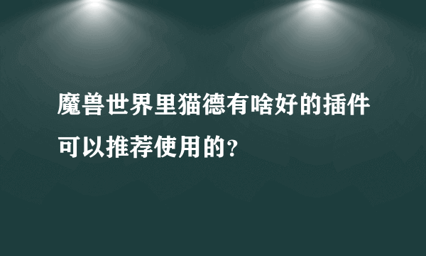 魔兽世界里猫德有啥好的插件可以推荐使用的？