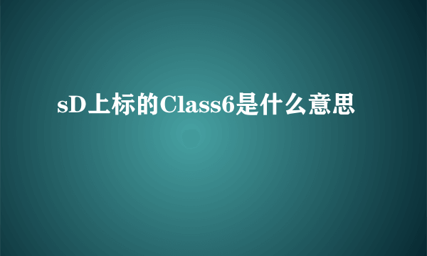 sD上标的Class6是什么意思