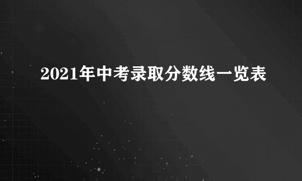 2021年中考录取分数线一览表