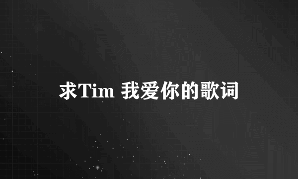 求Tim 我爱你的歌词