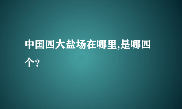 中国四大盐场在哪里,是哪四个？