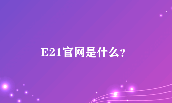 E21官网是什么？