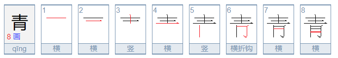 青的笔画笔顺怎么写