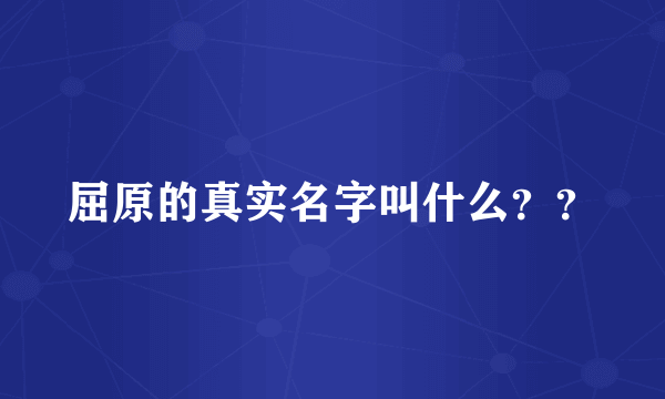 屈原的真实名字叫什么？？