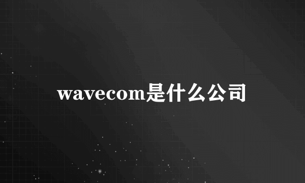 wavecom是什么公司