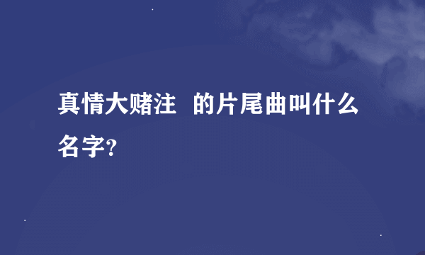 真情大赌注  的片尾曲叫什么名字？