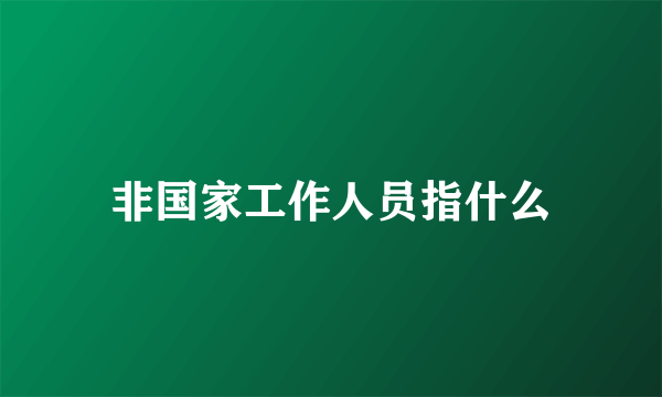 非国家工作人员指什么