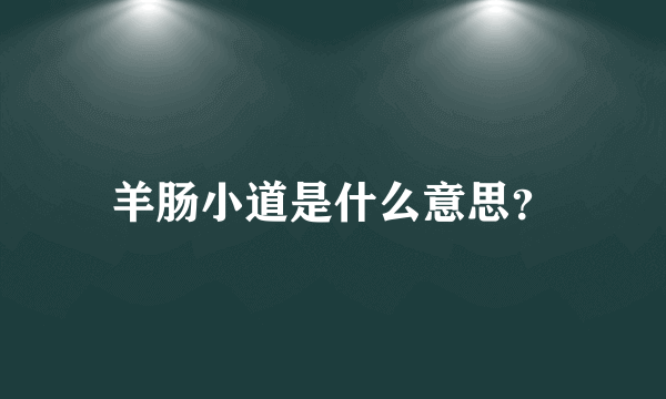 羊肠小道是什么意思？