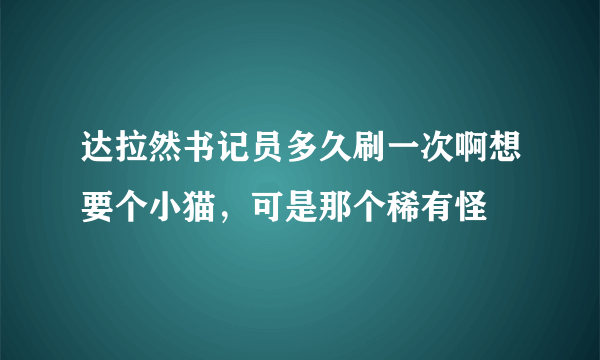 达拉然书记员多久刷一次啊想要个小猫，可是那个稀有怪