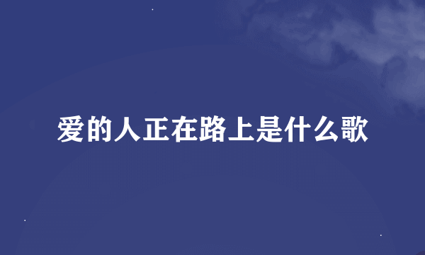 爱的人正在路上是什么歌