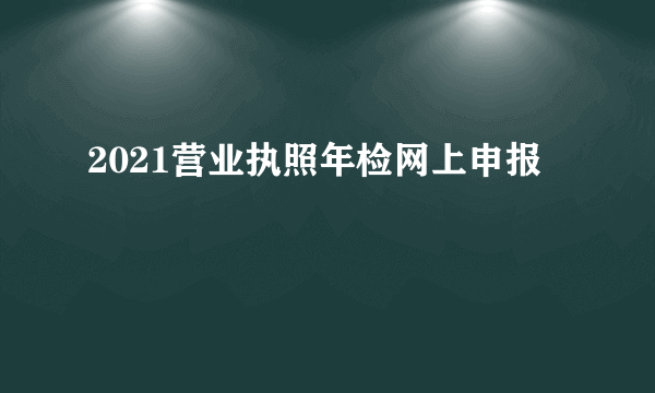 2021营业执照年检网上申报