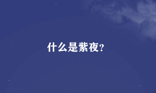 什么是紫夜？