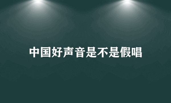 中国好声音是不是假唱