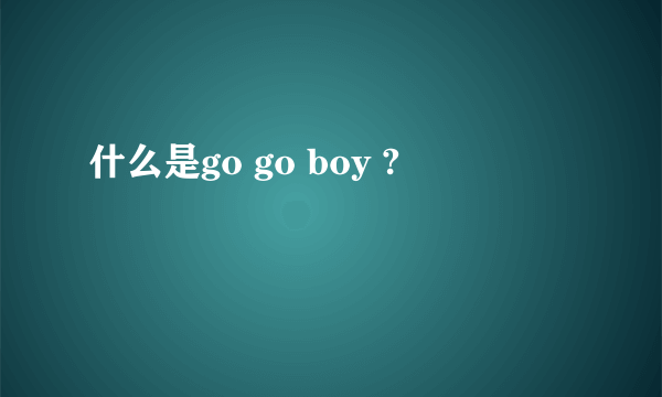 什么是go go boy ?