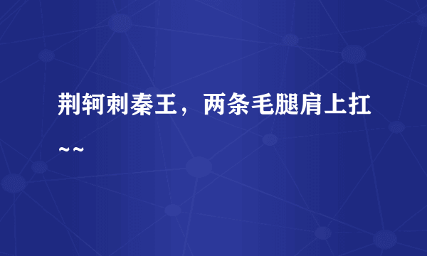 荆轲刺秦王，两条毛腿肩上扛~~