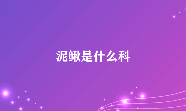 泥鳅是什么科