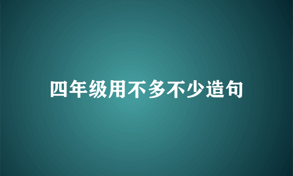 四年级用不多不少造句