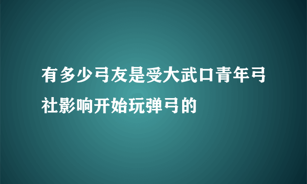 有多少弓友是受大武口青年弓社影响开始玩弹弓的