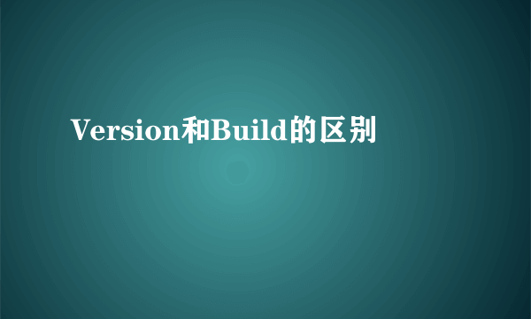 Version和Build的区别