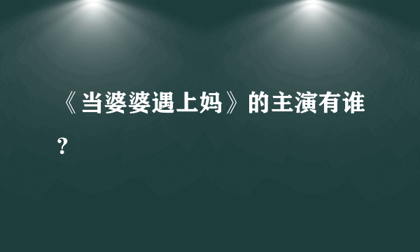 《当婆婆遇上妈》的主演有谁？