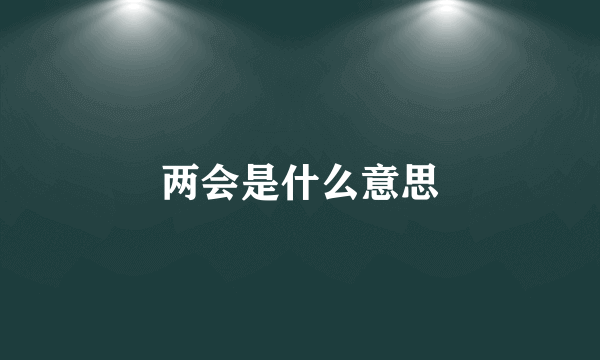 两会是什么意思