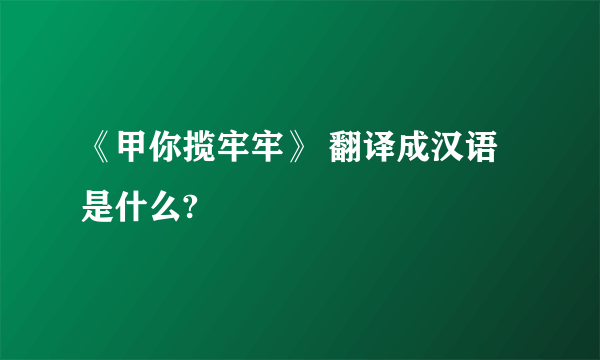 《甲你揽牢牢》 翻译成汉语是什么?