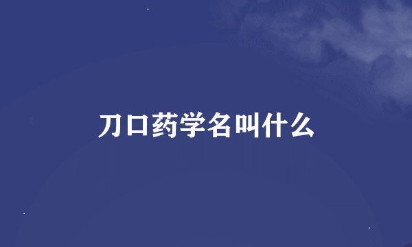 刀口药学名叫什么