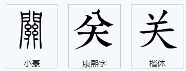 “关”的笔画笔顺