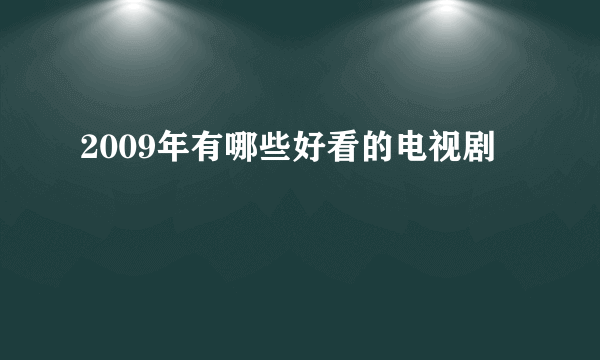 2009年有哪些好看的电视剧