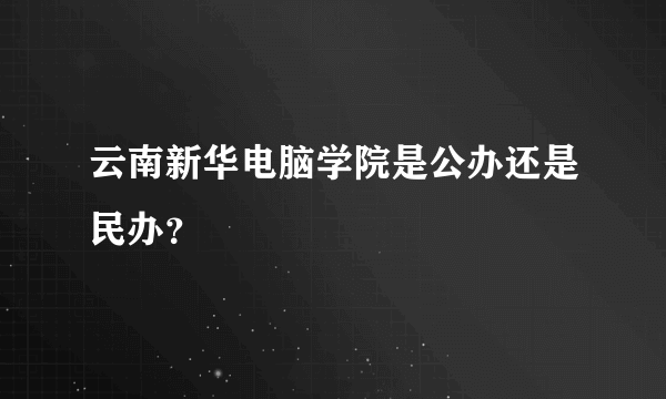 云南新华电脑学院是公办还是民办？