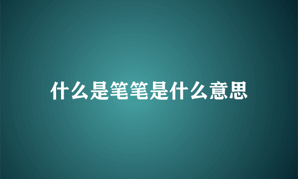 什么是笔笔是什么意思