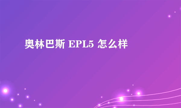 奥林巴斯 EPL5 怎么样