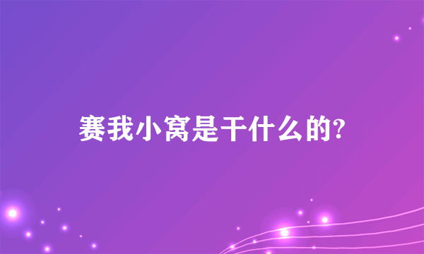 赛我小窝是干什么的?