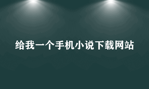 给我一个手机小说下载网站