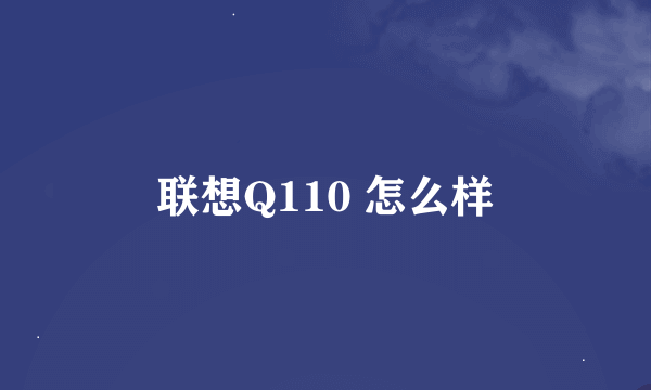 联想Q110 怎么样