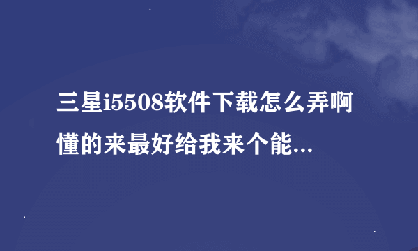 三星i5508软件下载怎么弄啊懂的来最好给我来个能下载软件的