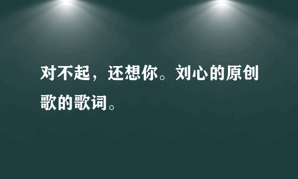 对不起，还想你。刘心的原创歌的歌词。