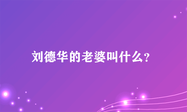 刘德华的老婆叫什么？