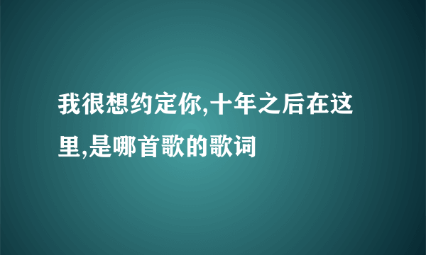 我很想约定你,十年之后在这里,是哪首歌的歌词